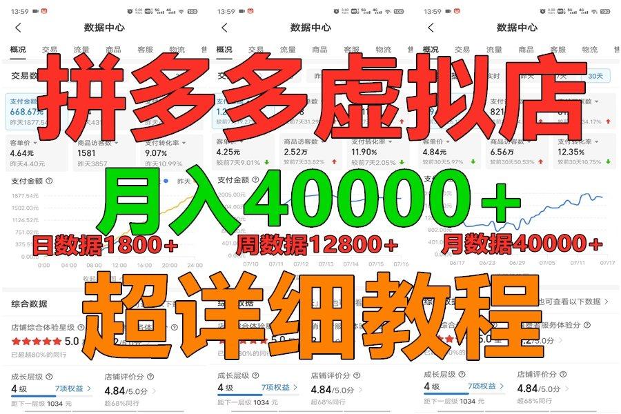 拼多多虚拟电商训练营月入40000+，全网最详细，你做你也行，暴利稳定长久-财虎网络科技