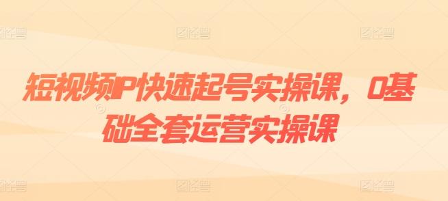 短视频IP快速起号实操课，0基础全套运营实操课，爆款内容设计+粉丝运营+内容变现-财虎网络科技