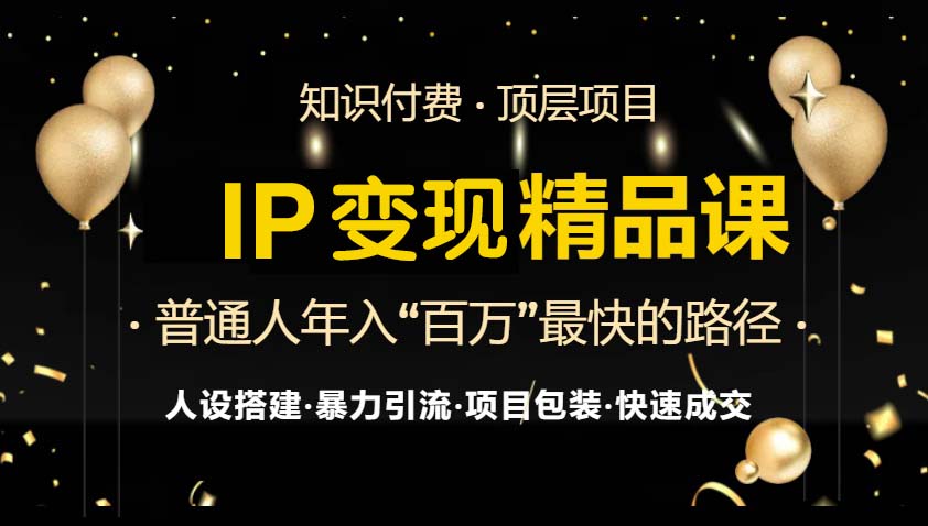 IP变现最新精品课程，知识付费全流程+最强引流术+小白避坑指南-财虎网络科技