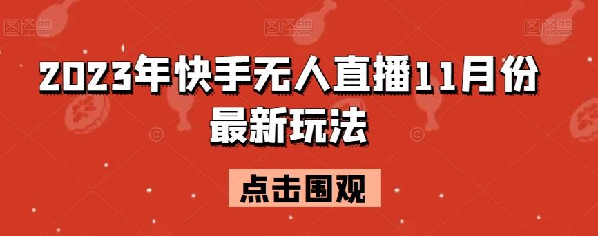 2023年快手无人直播11月份最新玩法-财虎网络科技